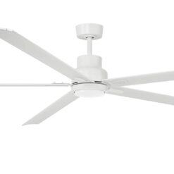 Harbor Breeze Cando 96-in Matte White with Matte White Blades Adjustable White LED Uncovered Outdoor Ceiling Fan With Light and Wall Control Included 5 -Blade