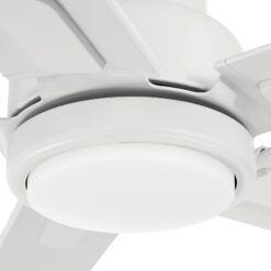 Harbor Breeze Cando 96-in Matte White with Matte White Blades Adjustable White LED Uncovered Outdoor Ceiling Fan With Light and Wall Control Included 5 -Blade