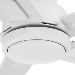 Harbor Breeze Cando 96-in Matte White with Matte White Blades Adjustable White LED Uncovered Outdoor Ceiling Fan With Light and Wall Control Included 5 -Blade