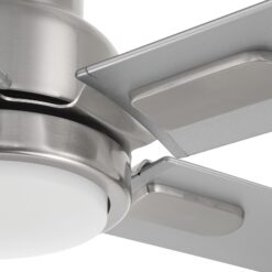 Harbor Breeze Cando 96-in Brushed Nickel with Matte Silver Blades Adjustable White LED Uncovered Outdoor Ceiling Fan With Light and Wall Control Included 5 -Blade