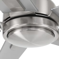 Harbor Breeze Cando 96-in Brushed Nickel with Matte Silver Blades Adjustable White LED Uncovered Outdoor Ceiling Fan With Light and Wall Control Included 5 -Blade
