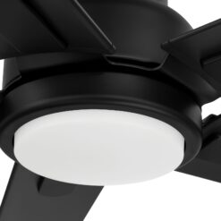 Harbor Breeze Cando 96-in Matte Black with Matte Black Blades Adjustable White LED Uncovered Outdoor Ceiling Fan With Light and Wall Control Included 5 -Blade