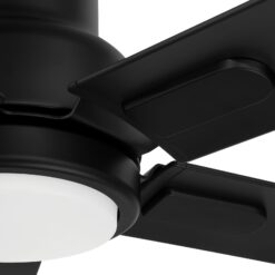 Harbor Breeze Cando 96-in Matte Black with Matte Black Blades Adjustable White LED Uncovered Outdoor Ceiling Fan With Light and Wall Control Included 5 -Blade