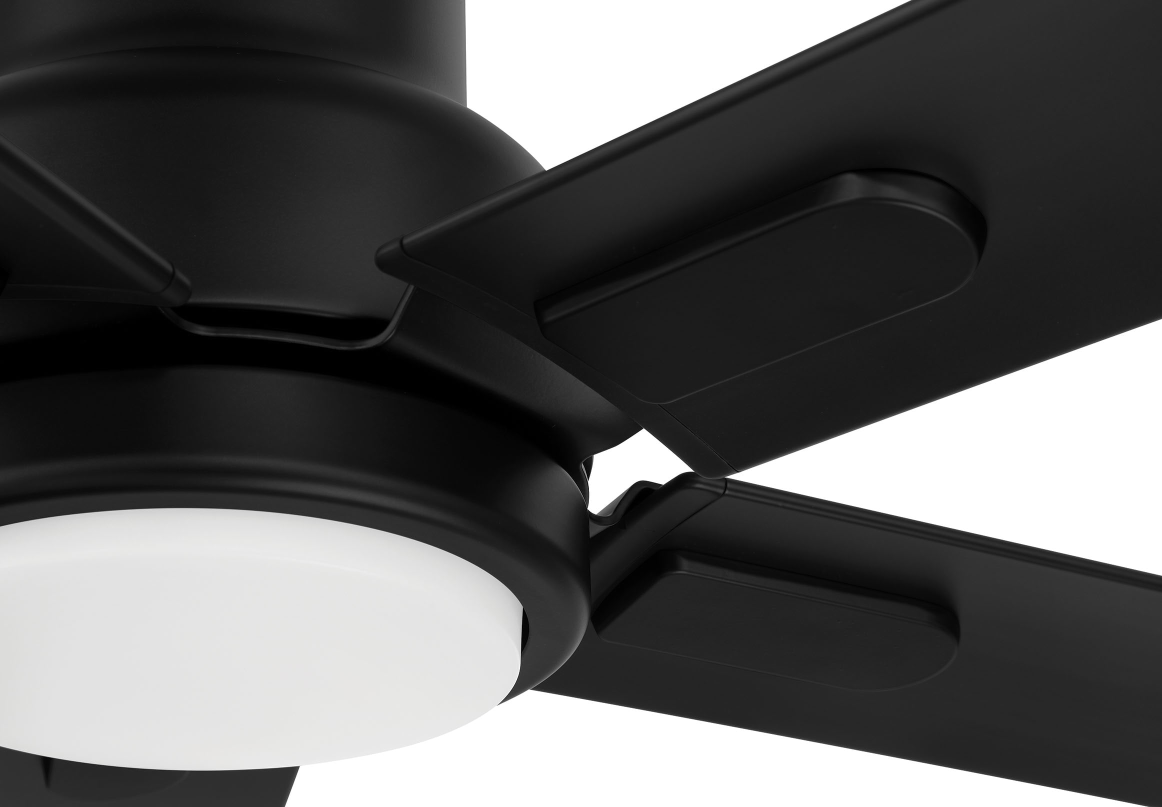 Harbor Breeze Cando 96-in Matte Black with Matte Black Blades Adjustable White LED Uncovered Outdoor Ceiling Fan With Light and Wall Control Included 5 -Blade