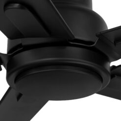 Harbor Breeze Cando 96-in Matte Black with Matte Black Blades Adjustable White LED Uncovered Outdoor Ceiling Fan With Light and Wall Control Included 5 -Blade