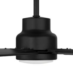 Harbor Breeze Cando 96-in Matte Black with Matte Black Blades Adjustable White LED Uncovered Outdoor Ceiling Fan With Light and Wall Control Included 5 -Blade