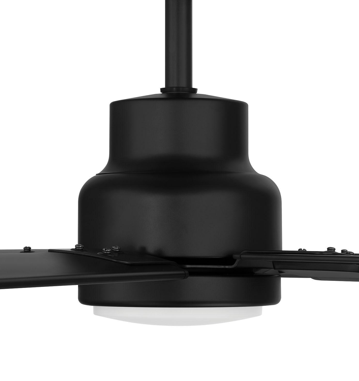 Harbor Breeze Cando 96-in Matte Black with Matte Black Blades Adjustable White LED Uncovered Outdoor Ceiling Fan With Light and Wall Control Included 5 -Blade