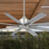 Minka Aire Xtreme H2O 52-in Brushed Nickel Wet with Silver Blades Uncovered Outdoor Ceiling Fan Without Light and Remote Control Included 8 -Blade