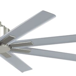 Minka Aire Xtreme H2O 52-in Brushed Nickel Wet with Silver Blades Uncovered Outdoor Ceiling Fan Without Light and Remote Control Included 8 -Blade