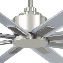 Minka Aire Xtreme H2O 52-in Brushed Nickel Wet with Silver Blades Uncovered Outdoor Ceiling Fan Without Light and Remote Control Included 8 -Blade