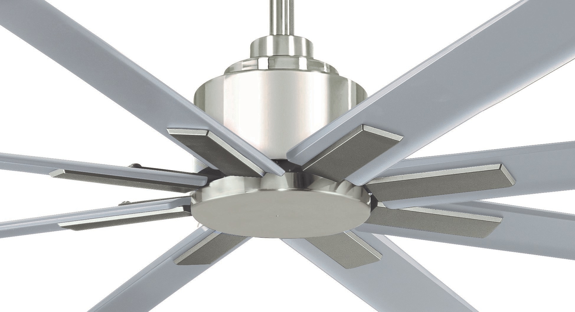 Minka Aire Xtreme H2O 52-in Brushed Nickel Wet with Silver Blades Uncovered Outdoor Ceiling Fan Without Light and Remote Control Included 8 -Blade