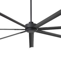 Breezary 8 ft HVLS Oversized Industrial 96-in Matte Black with Matte Black Aluminum Blades Ceiling Fan Without Light and Remote Control Included 7 -Blade