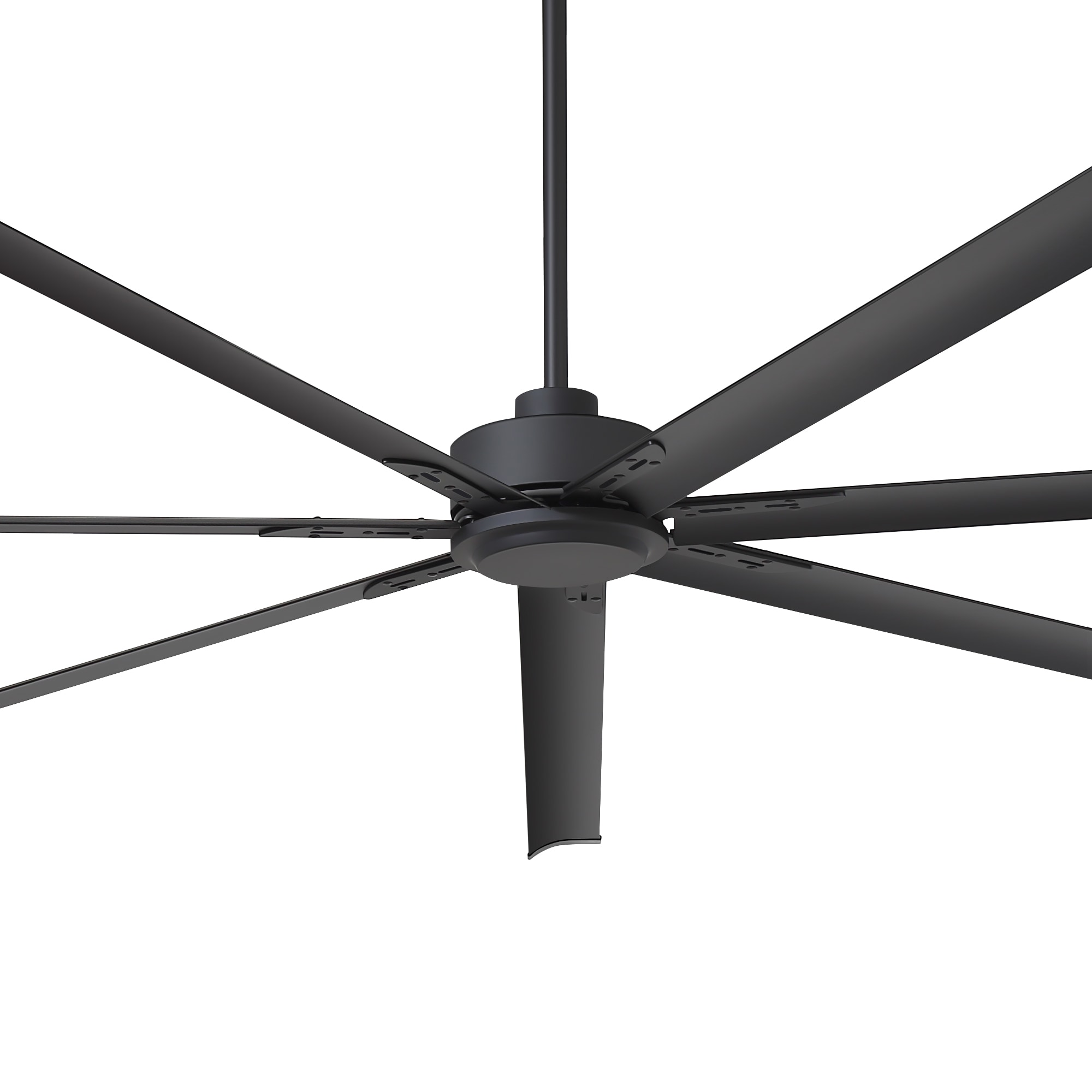 Breezary 8 ft HVLS Oversized Industrial 96-in Matte Black with Matte Black Aluminum Blades Ceiling Fan Without Light and Remote Control Included 7 -Blade