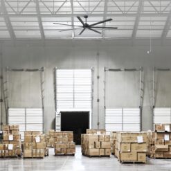 Breezary 8 ft HVLS Oversized Industrial 96-in Matte Black with Matte Black Aluminum Blades Ceiling Fan Without Light and Remote Control Included 7 -Blade