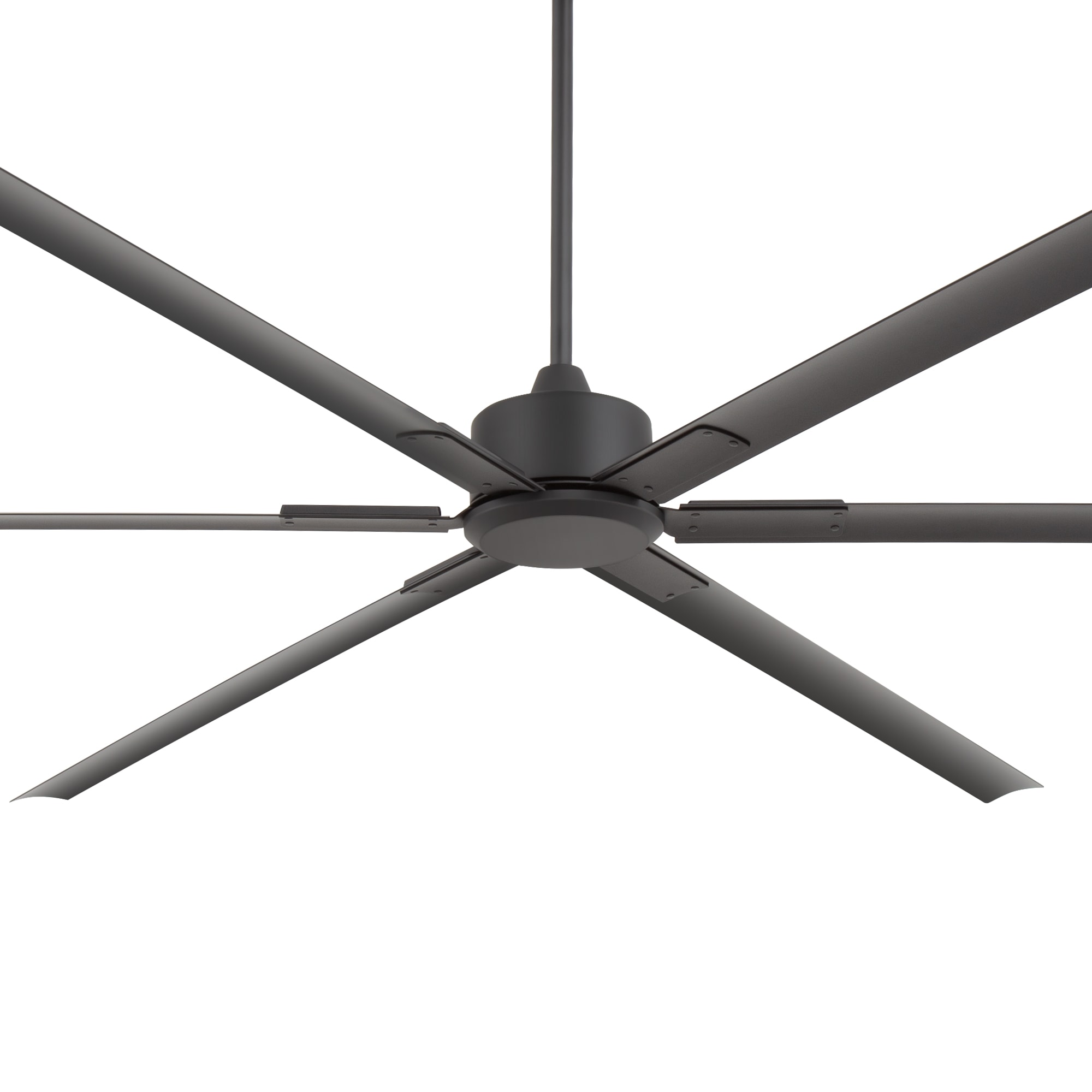 Breezary HVLS Oversized Industrial 120-in Matte Black with Black Aluminum Blades Ceiling Fan Without Light and Remote Control Included 6 -Blade