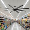 Breezary Industrial HVLS Commercial 100-in Matte Black with Black Aluminum Blades Ceiling Fan Without Light and Remote Control Included 8 -Blade