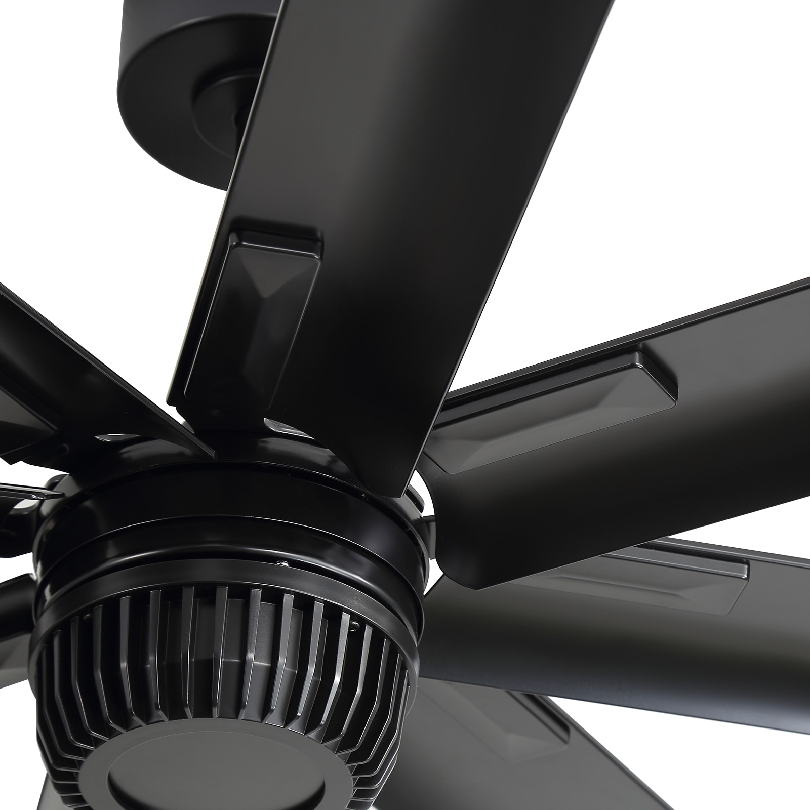 Breezary Industrial HVLS Commercial 100-in Matte Black with Black Aluminum Blades Ceiling Fan Without Light and Remote Control Included 8 -Blade