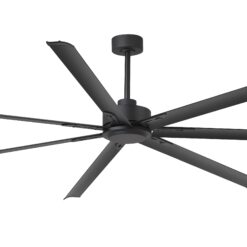 Breezary 8 ft HVLS Oversized Industrial 96-in Matte Black with Black Aluminum Blades Ceiling Fan Without Light and Remote Control Included 7 -Blade