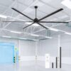 Breezary HVLS Oversized Industrial 120-in Matte Black with Black Aluminum Blades Ceiling Fan Without Light and Remote Control Included 6 -Blade