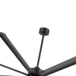 Breezary HVLS Oversized Industrial 120-in Black with Black Aluminum Blades Ceiling Fan Without Light and Remote Control Included 6 -Blade