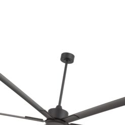 Breezary HVLS Oversized Industrial 120-in Black with Black Aluminum Blades Ceiling Fan Without Light and Remote Control Included 6 -Blade