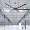Breezary HVLS Oversized Industrial 120-in Black with Black Aluminum Blades Ceiling Fan Without Light and Remote Control Included 6 -Blade