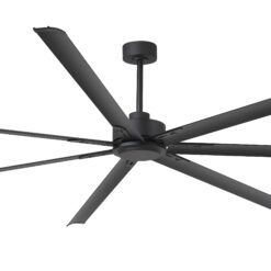 Breezary 9 ft HVLS Oversized Industrial 108-in Matte Black with Black Aluminum Blades Ceiling Fan Without Light and Remote Control Included 7 -Blade