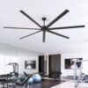 Breezary 9 ft HVLS Oversized Industrial 108-in Matte Black with Black Aluminum Blades Ceiling Fan Without Light and Remote Control Included 7 -Blade
