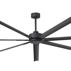 Breezary 9 ft HVLS Oversized Industrial 108-in Matte Black with Black Aluminum Blades Ceiling Fan Without Light and Remote Control Included 7 -Blade