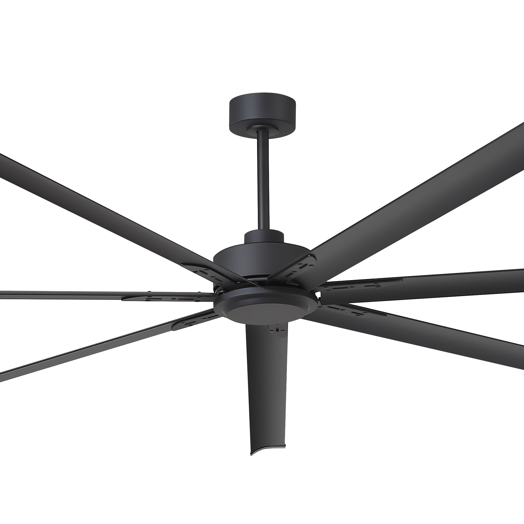Breezary 9 ft HVLS Oversized Industrial 108-in Matte Black with Black Aluminum Blades Ceiling Fan Without Light and Remote Control Included 7 -Blade