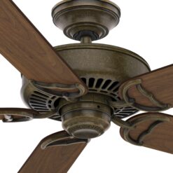 Casablanca Panama 54-in Aged Bronze with Walnut/Burnt Walnut Veneer Blades Ceiling Fan Light Kit Compatible and Wall Control Included 5 -Blade