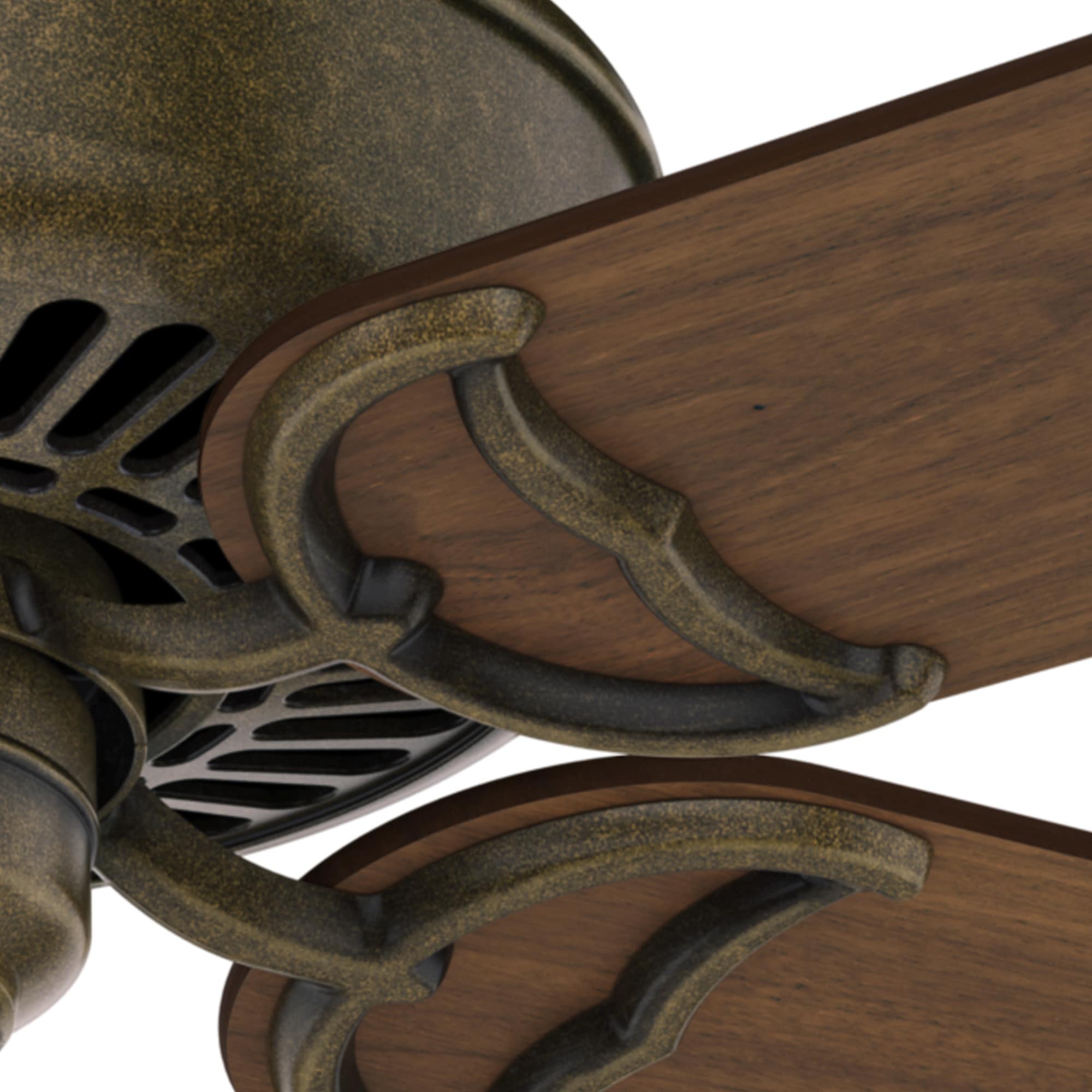 Casablanca Panama 54-in Aged Bronze with Walnut/Burnt Walnut Veneer Blades Ceiling Fan Light Kit Compatible and Wall Control Included 5 -Blade