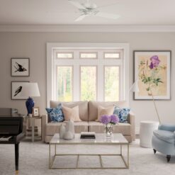 Casablanca Panama 54-in Fresh White with Fresh White/Rustic Oak Veneer Blades Ceiling Fan Light Kit Compatible and Wall Control Included 5 -Blade