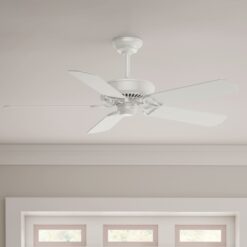 Casablanca Panama 54-in Fresh White with Fresh White/Rustic Oak Veneer Blades Ceiling Fan Light Kit Compatible and Wall Control Included 5 -Blade