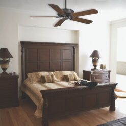 Casablanca Panama 54-in Brushed Cocoa with Distressed Walnut/Burnt Walnut Blades Ceiling Fan Light Kit Compatible and Remote Control Included 5 -Blade