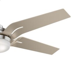 Casablanca Correne 56-in Brushed Nickel with Champagne Blades LED Ceiling Fan With Light and Remote Control Included 5 -Blade