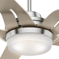Casablanca Correne 56-in Brushed Nickel with Champagne Blades LED Ceiling Fan With Light and Remote Control Included 5 -Blade