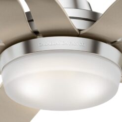 Casablanca Correne 56-in Brushed Nickel with Champagne Blades LED Ceiling Fan With Light and Remote Control Included 5 -Blade