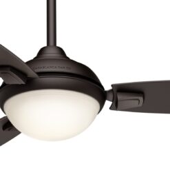 Casablanca Verse 44-in Maiden Bronze with Espresso/Maiden Bronze Plastic Blades LED Covered Outdoor Ceiling Fan With Light and Remote Control Included 3 -Blade