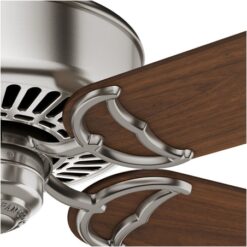 Casablanca Panama 54-in Brushed Nickel with Walnut/Burnt Walnut Blades Downrod or Flush Mount Ceiling Fan Light Kit Compatible and Remote Control Included 5 -Blade