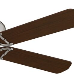 Casablanca Panama 54-in Brushed Nickel with Walnut/Burnt Walnut Blades Downrod or Flush Mount Ceiling Fan Light Kit Compatible and Remote Control Included 5 -Blade
