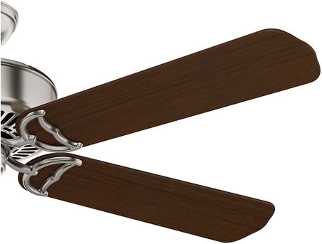 Casablanca Panama 54-in Brushed Nickel with Walnut/Burnt Walnut Blades Downrod or Flush Mount Ceiling Fan Light Kit Compatible and Remote Control Included 5 -Blade