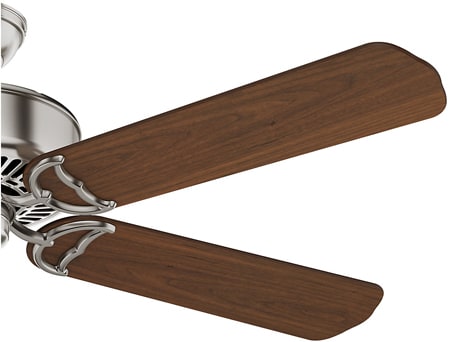 Casablanca Panama 54-in Brushed Nickel with Walnut/Burnt Walnut Blades Downrod or Flush Mount Ceiling Fan Light Kit Compatible and Remote Control Included 5 -Blade
