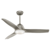 Casablanca Wisp 52-in Painted Pewter with Painted Pewter Blades LED Ceiling Fan With Light and Remote Control Included 3 -Blade