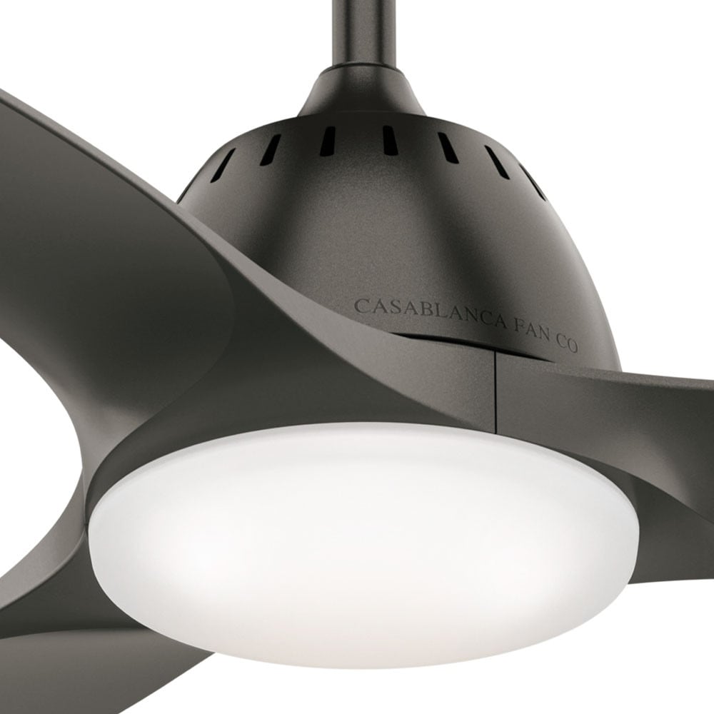 Casablanca Wisp 44-in Noble Bronze with Noble Bronze Blades LED Ceiling Fan With Light and Remote Control Included 3 -Blade