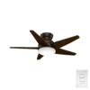 Casablanca Isotope 44-in Brushed Cocoa with Espresso Veneer Blades LED Flush Mount Ceiling Fan With Light and Wall Control Included 5 -Blade