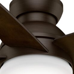 Casablanca Isotope 44-in Brushed Cocoa with Espresso Veneer Blades LED Flush Mount Ceiling Fan With Light and Wall Control Included 5 -Blade