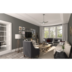 Casablanca Wisp 44-in Painted Pewter with Painted Pewter Blades LED Ceiling Fan With Light and Remote Control Included 3 -Blade