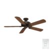 Casablanca Panama 54-in Brushed Cocoa with Walnut/Burnt Walnut Veneer Blades Ceiling Fan Light Kit Compatible and Wall Control Included 5 -Blade
