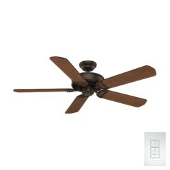 Casablanca Panama 54-in Brushed Cocoa with Walnut/Burnt Walnut Veneer Blades Ceiling Fan Light Kit Compatible and Wall Control Included 5 -Blade